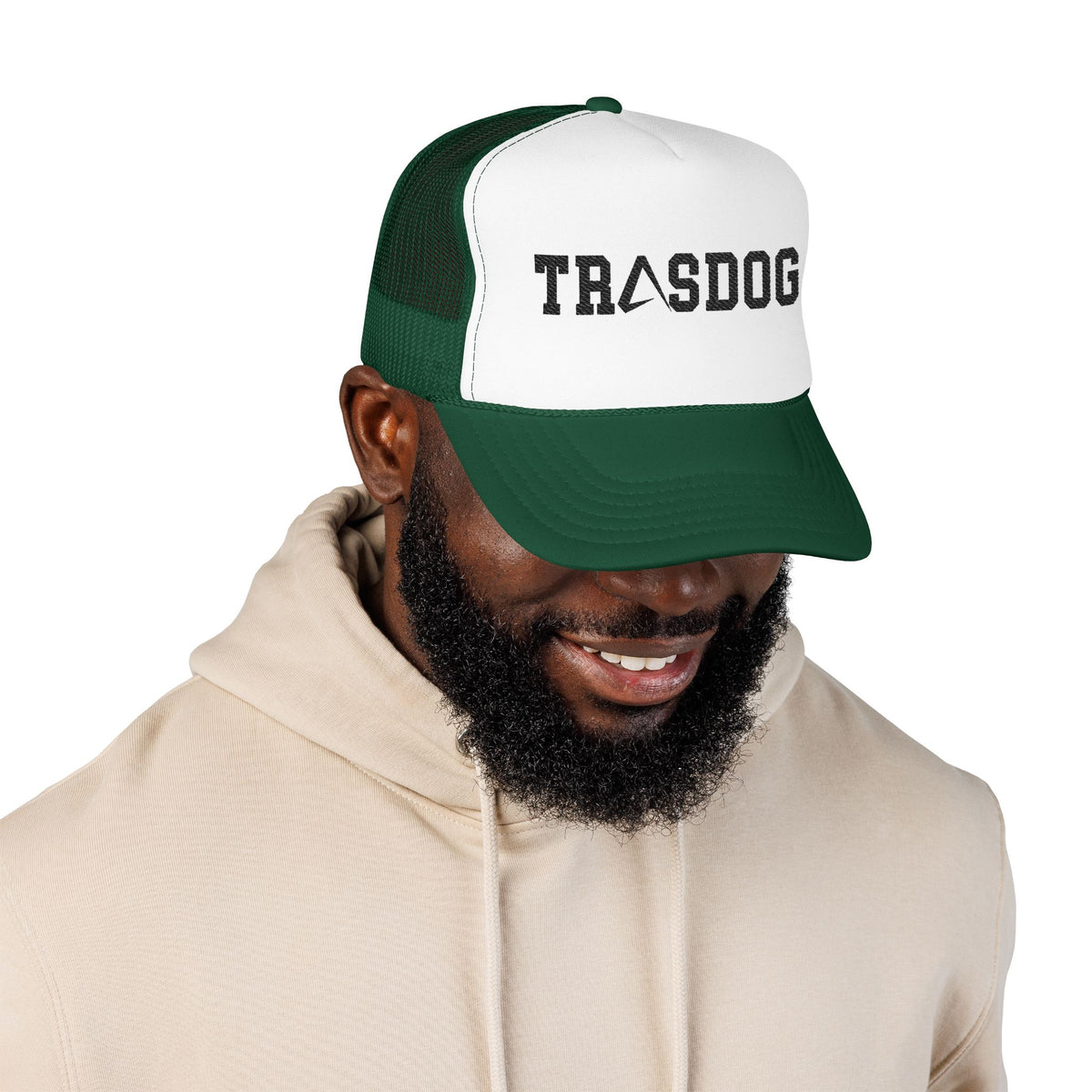 Trashdog Trucker Hat — Distressed Logo Mesh Cap