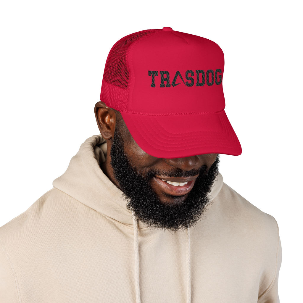Trashdog Trucker Hat — Distressed Logo Mesh Cap