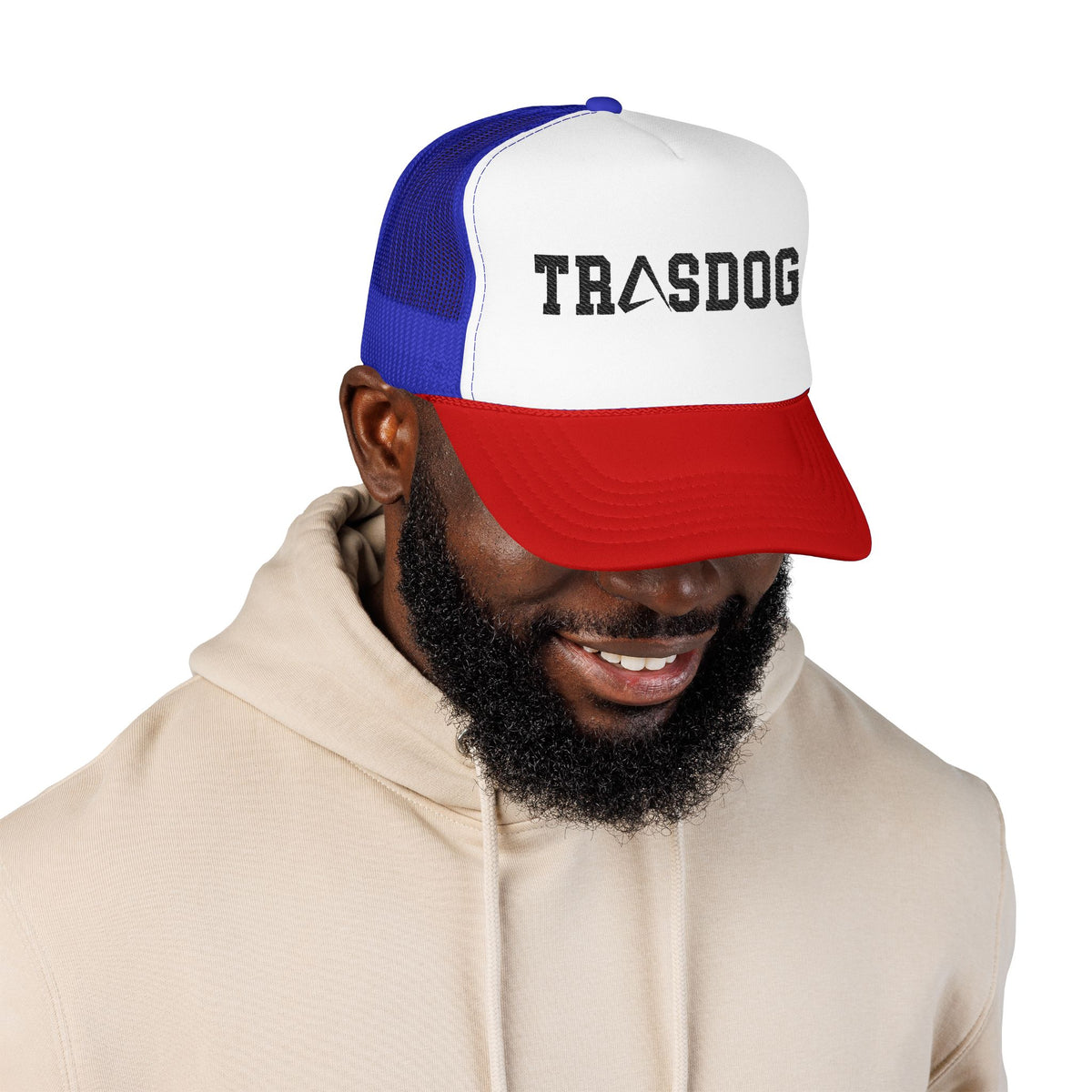 Trashdog Trucker Hat — Distressed Logo Mesh Cap