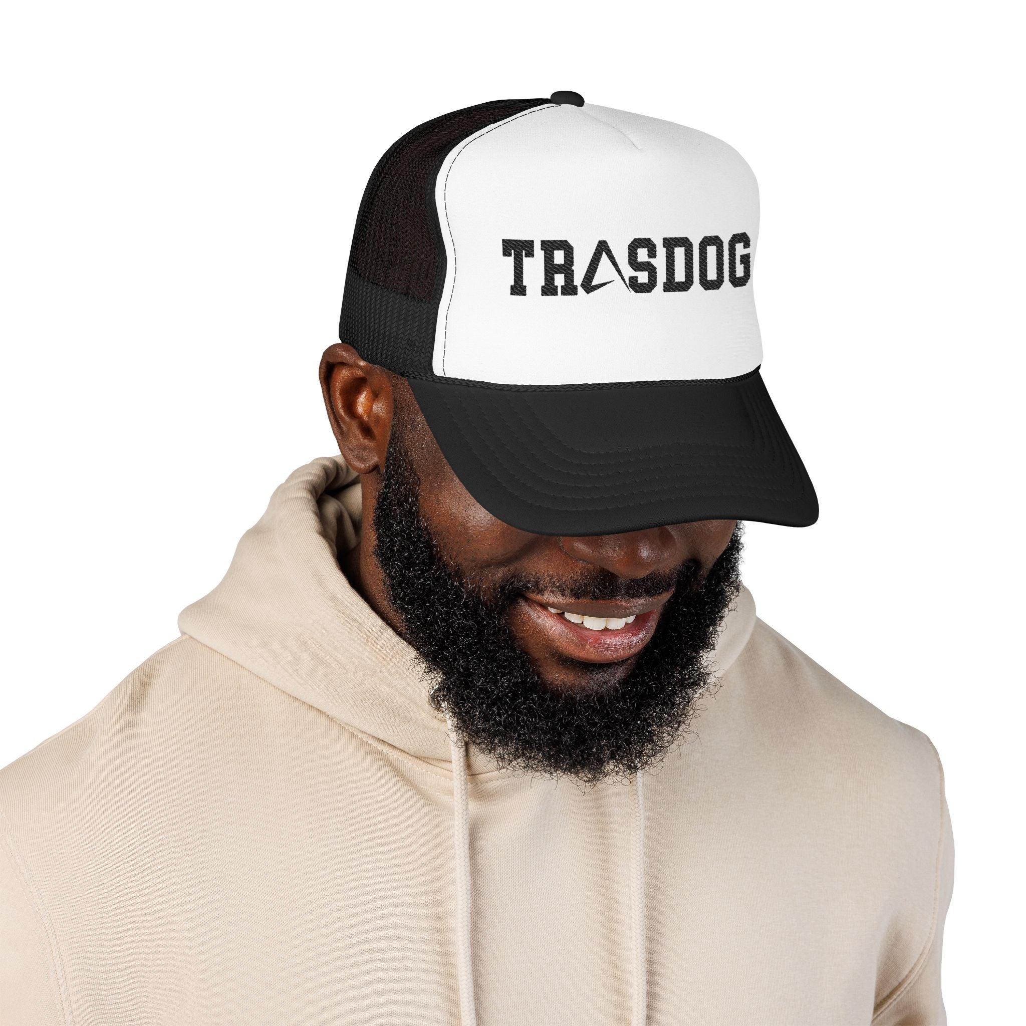 Trashdog Trucker Hat — Distressed Logo Mesh Cap