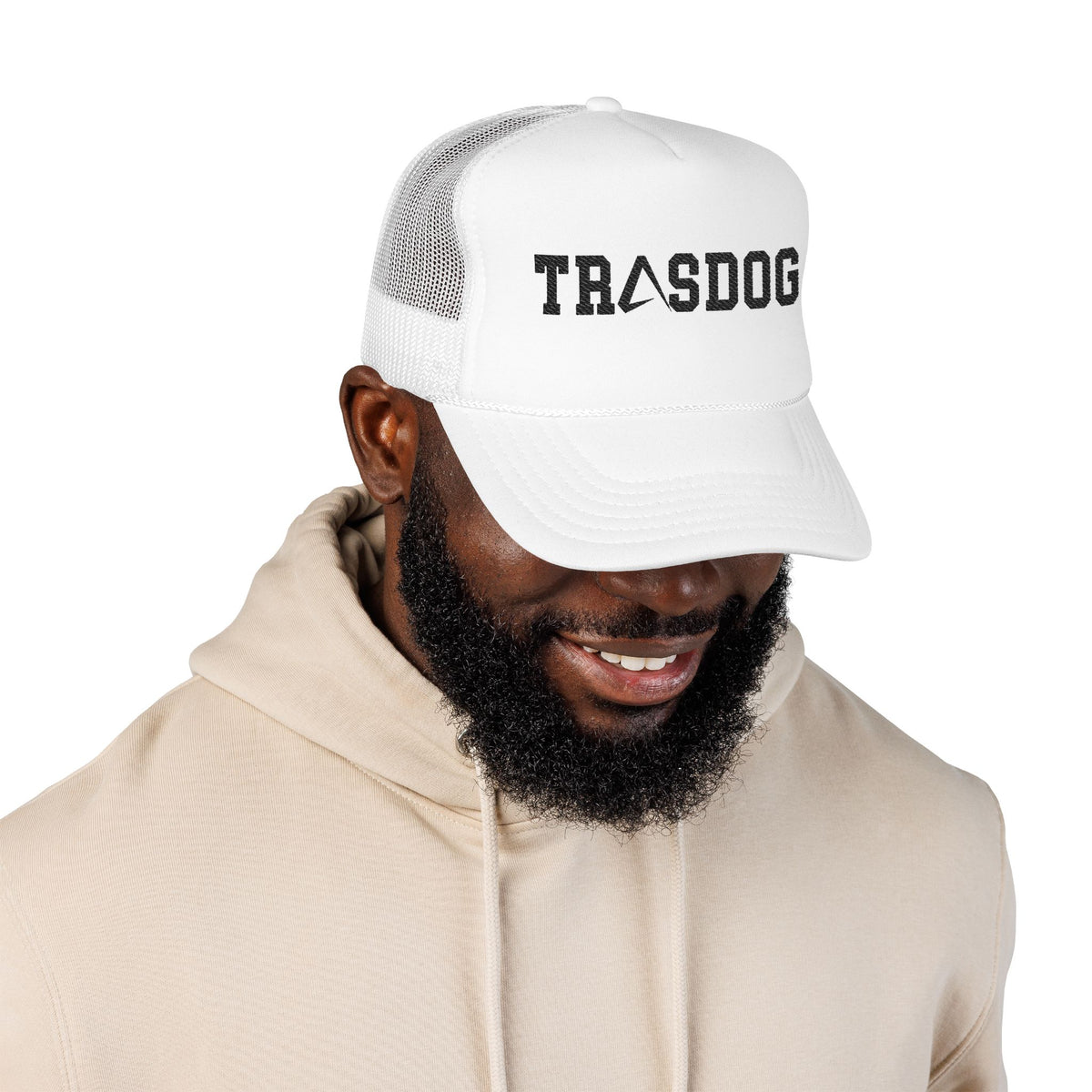 Trashdog Trucker Hat — Distressed Logo Mesh Cap