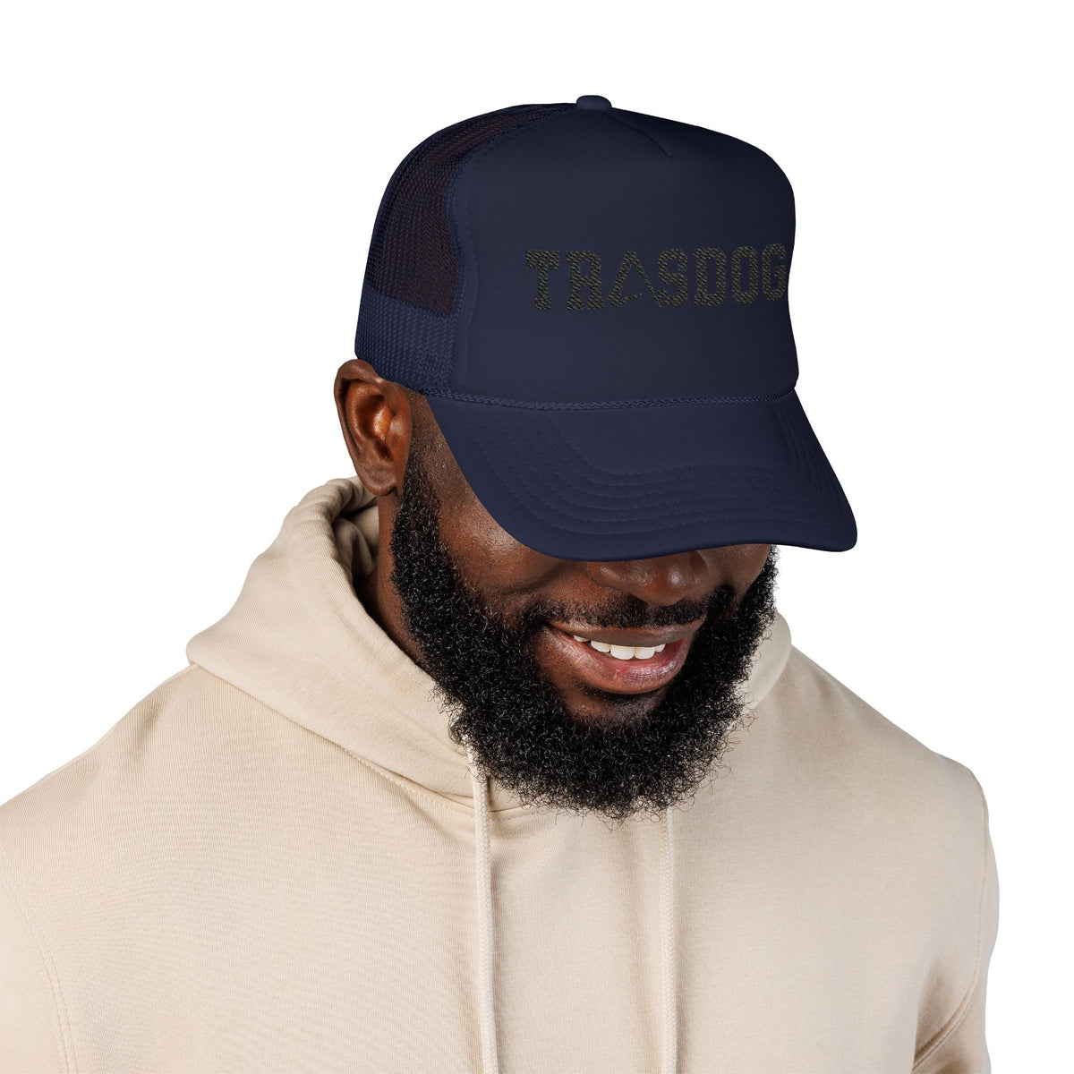 Trashdog Trucker Hat — Distressed Logo Mesh Cap