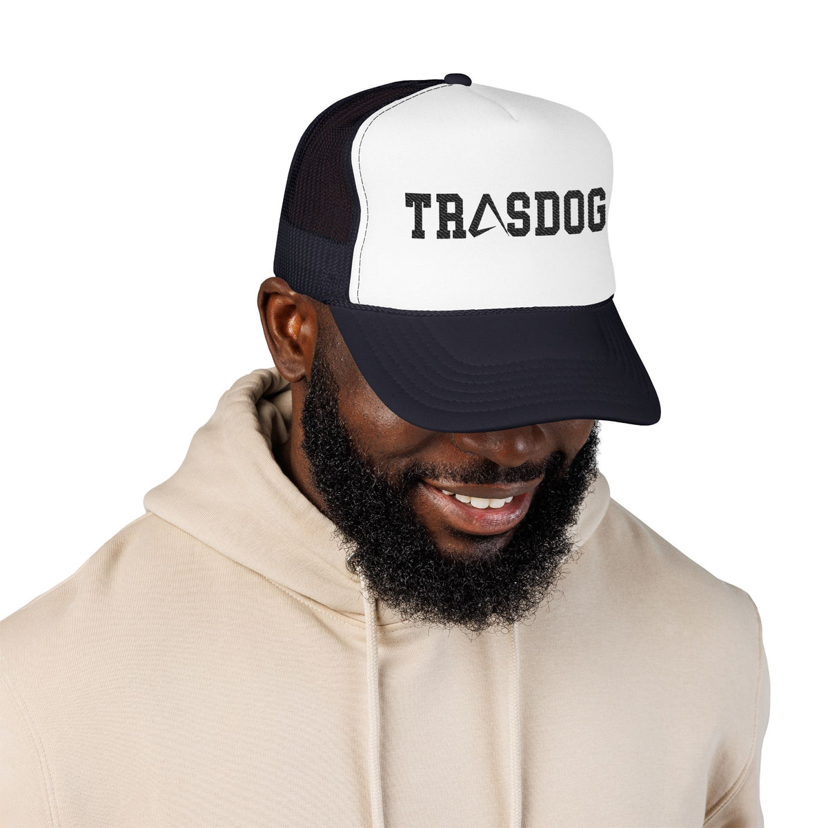 Trashdog Trucker Hat — Distressed Logo Mesh Cap